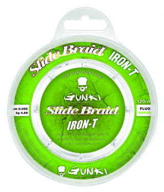 Gunki Slide Braid Iron T 120 Flouro Green Braid  - 